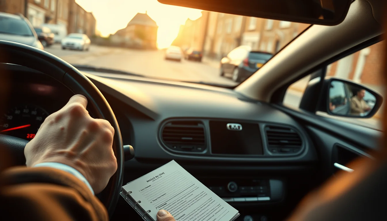 Photo of a car dashboard and a paper mileage logbook illustrating Car Mileage Allowance for Manchester Drivers