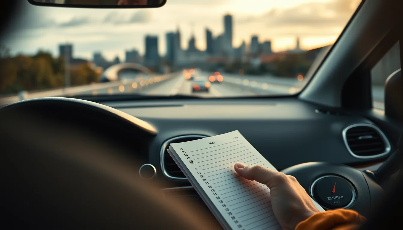 Photo of a car dashboard and a paper mileage logbook illustrating Car Mileage Allowance in Sheffield
