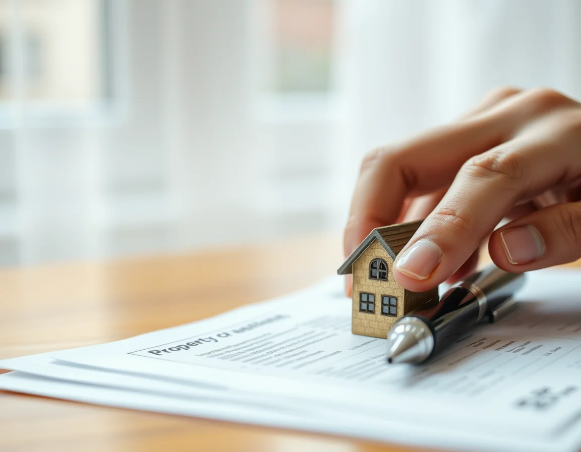 Close-up photo of a house key on top of a property document beside a pen illustrating HMRC Landlord Tax