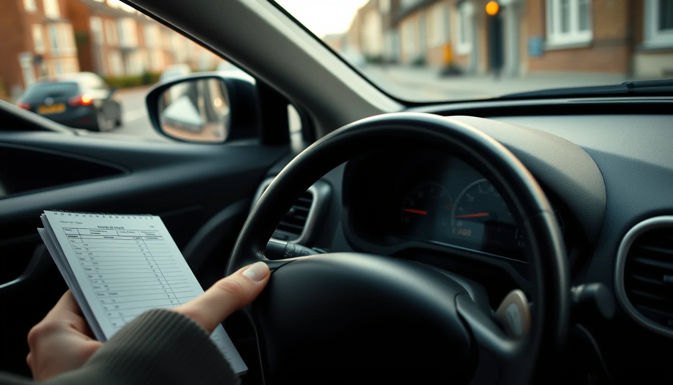 Photo of a car dashboard and a paper mileage logbook illustrating HMRC Mileage Rates 2026