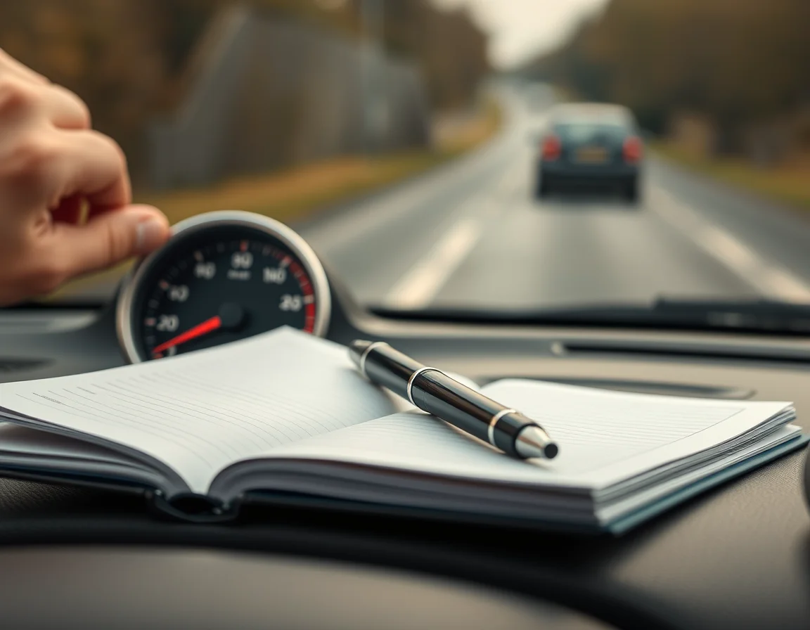 Close-up photo of a car odometer beside an open mileage logbook illustrating Mileage Allowance for a Limited Company Driver