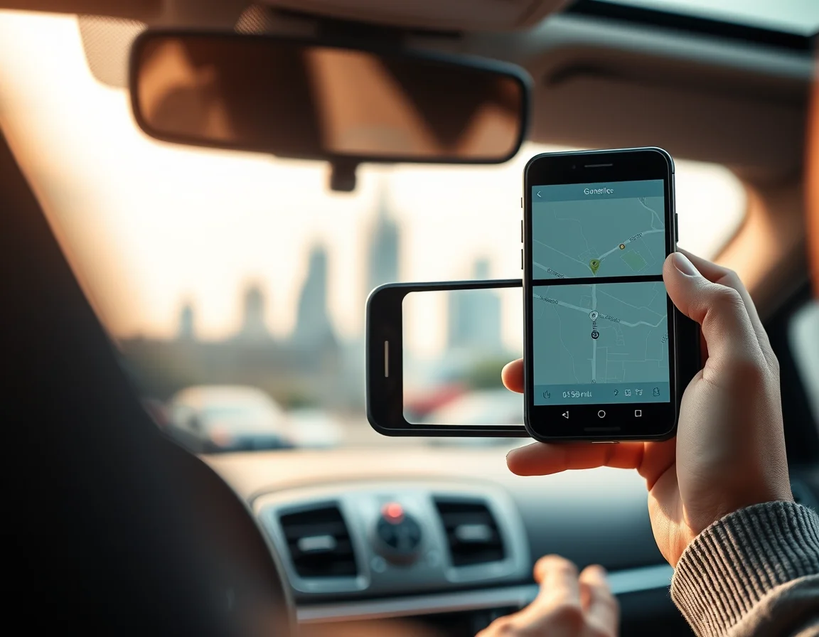 Close-up photo of a smartphone mounted on a car dashboard illustrating Self Assessment HMRC in London