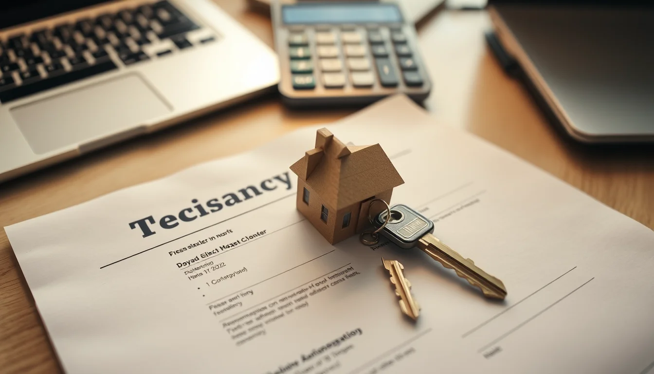 Photo of a house key on a tenancy document beside a desk calendar and calculator, illustrating the 31 July payment on account for driver-landlords