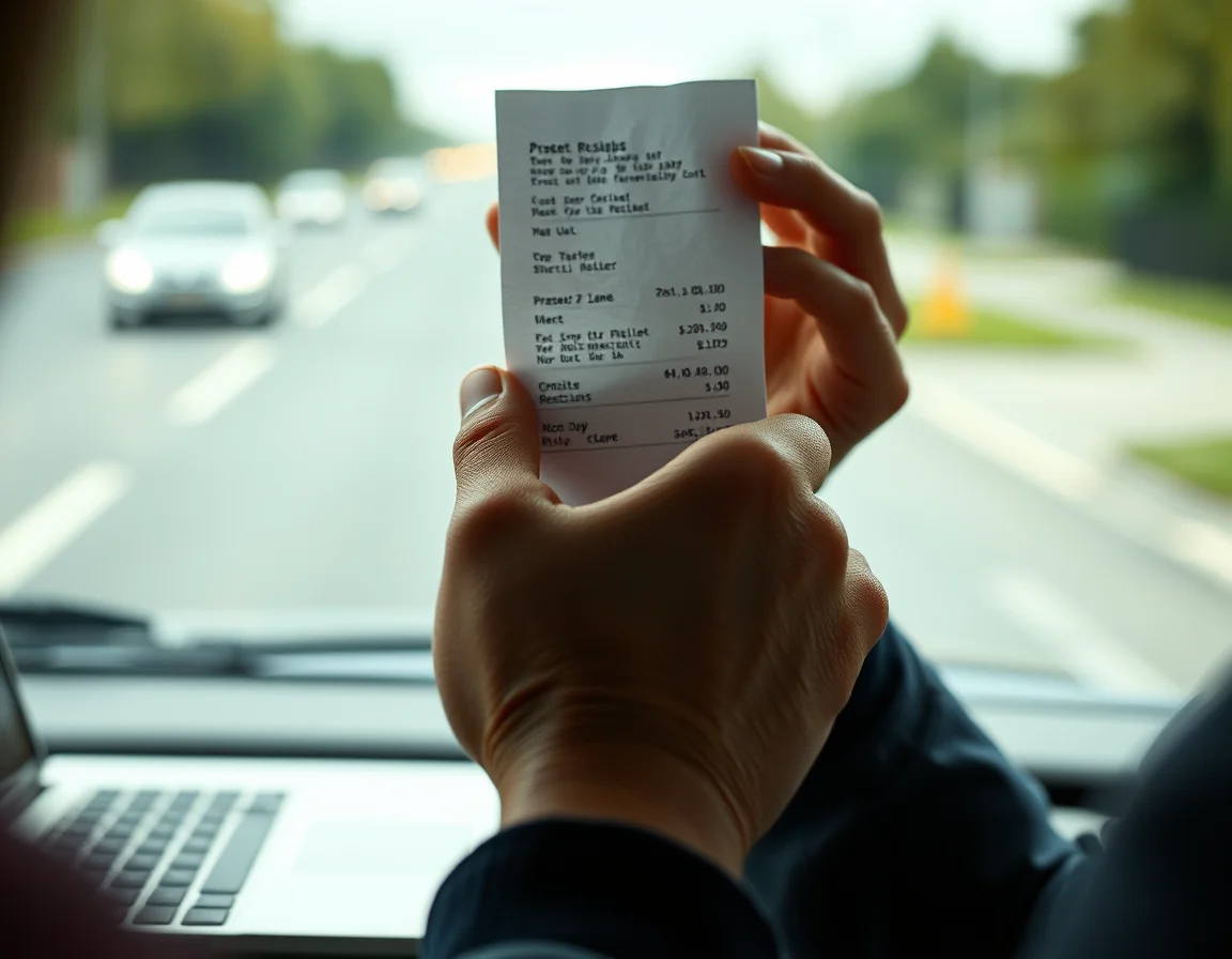 Close-up photo of receipts and a calculator on a desk illustrating VAT Registration Online