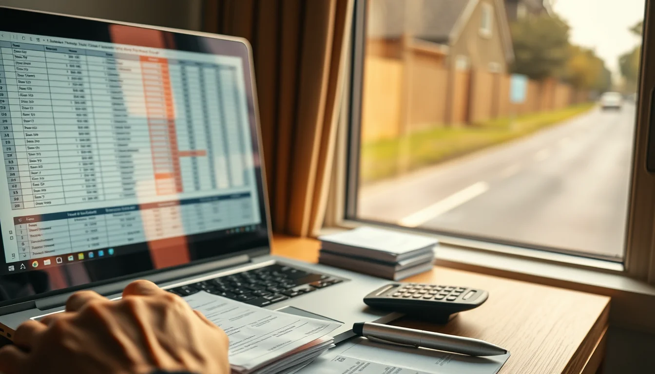 Photo of a desk with a laptop, paper receipts and a calculator illustrating VAT Registration UK