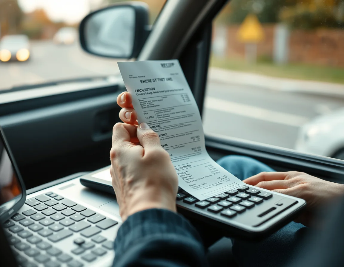 Close-up photo of receipts and a calculator on a desk illustrating VAT Registration UK